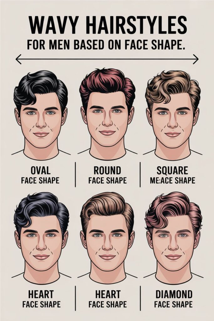 Wavy Hairstyles for Men Based on Face Shape