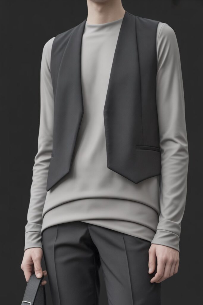 The Monochrome Layered Vest Look