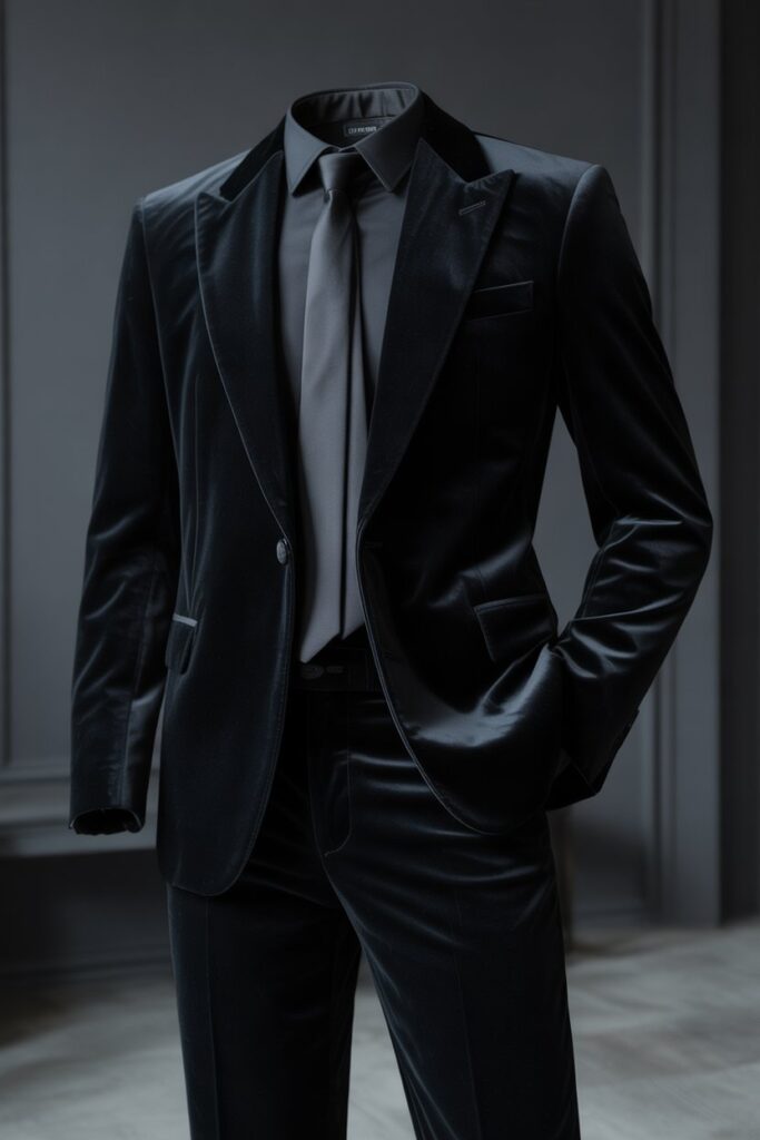 The All-Black Velvet Suit