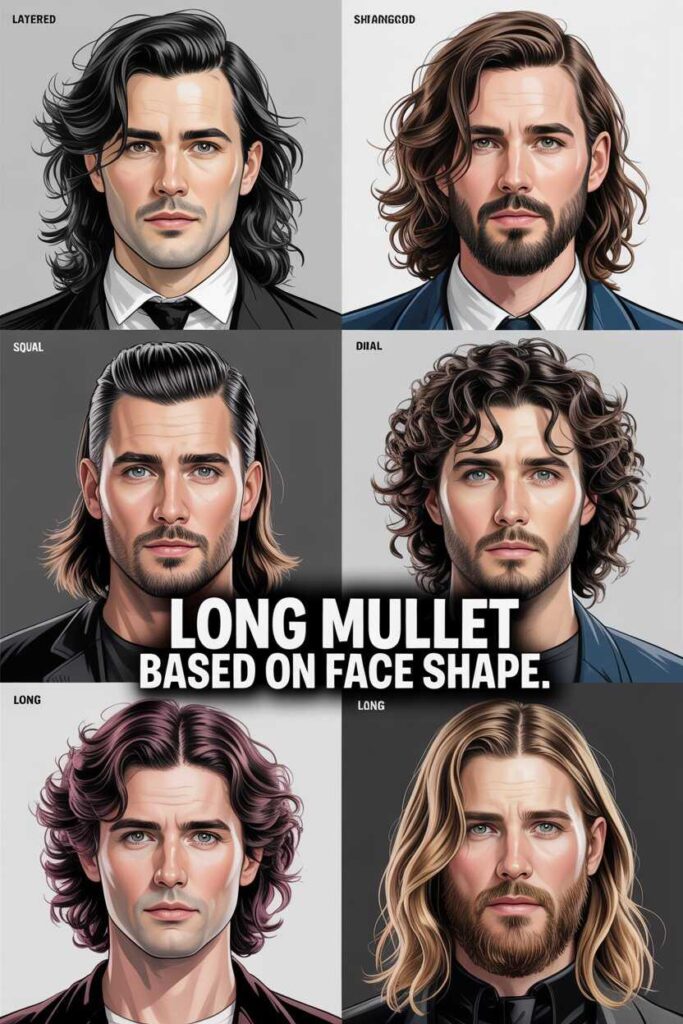 Long Mullet Based on Face Shape