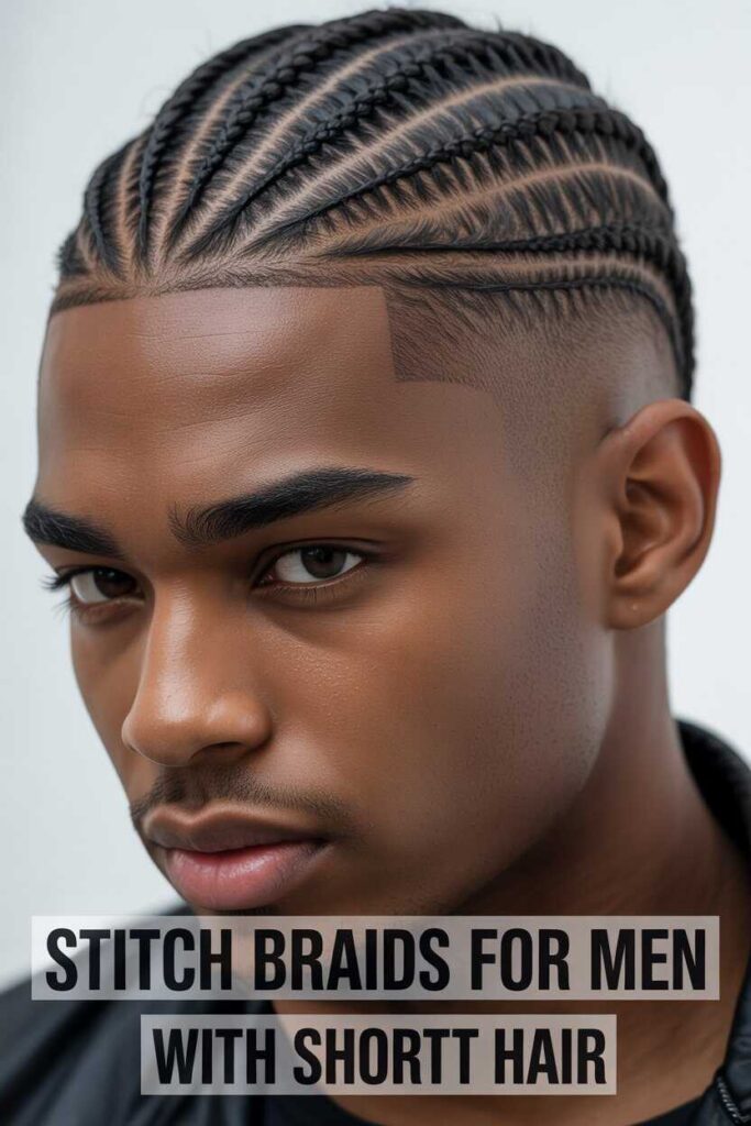 Stitch Braids for Men with Short Hair