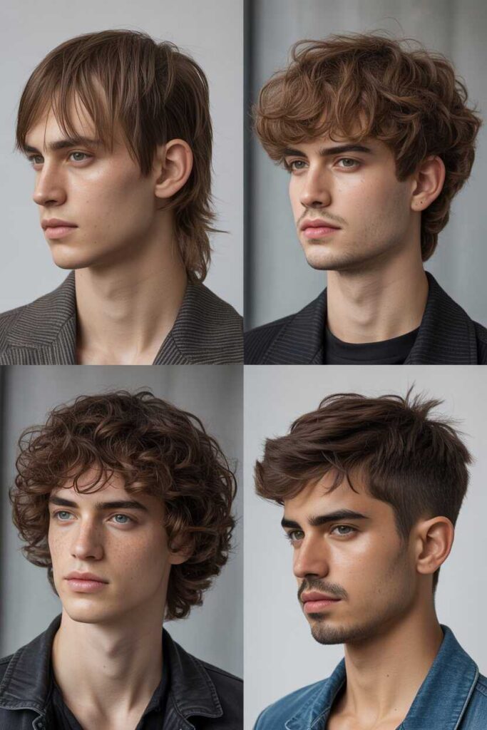 Wolf Cut Hair Men Based on Hair Type