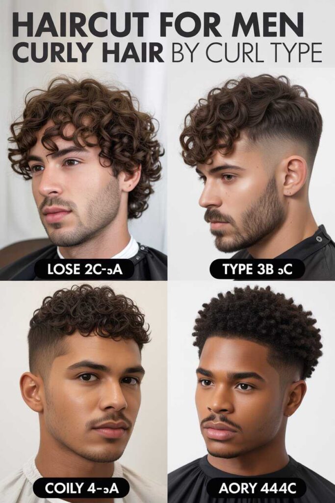 Haircut for Men Curly Hair by Curl Type