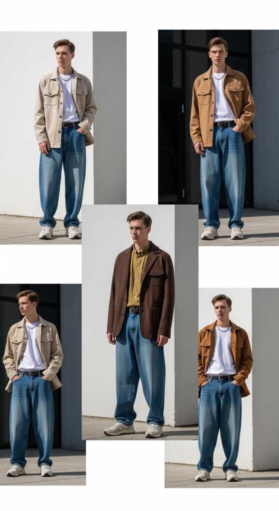Color Combinations for Baggy Jeans Outfits
