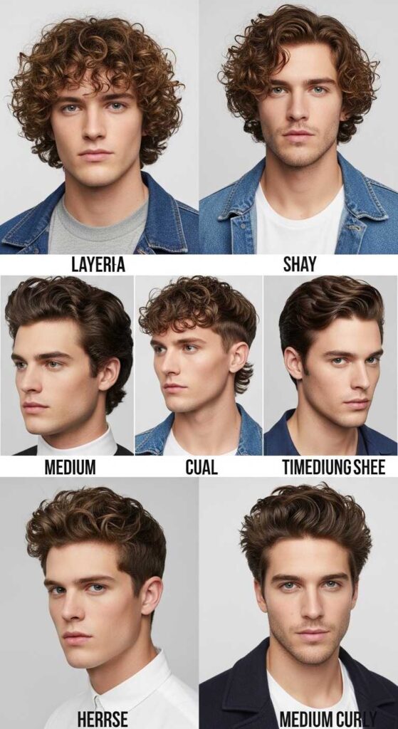 Medium-Length Cute Curly Hairstyles