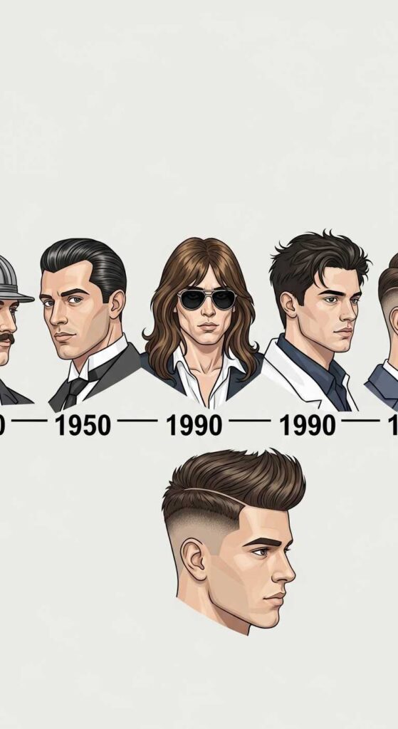 History of Middle Part Hairstyles for Men