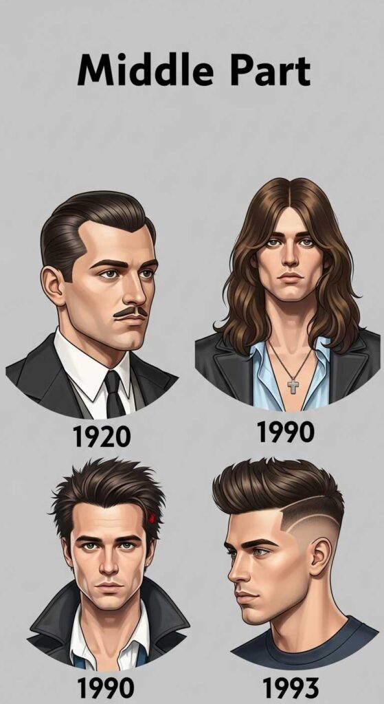 History of Middle Part Hairstyles for Men