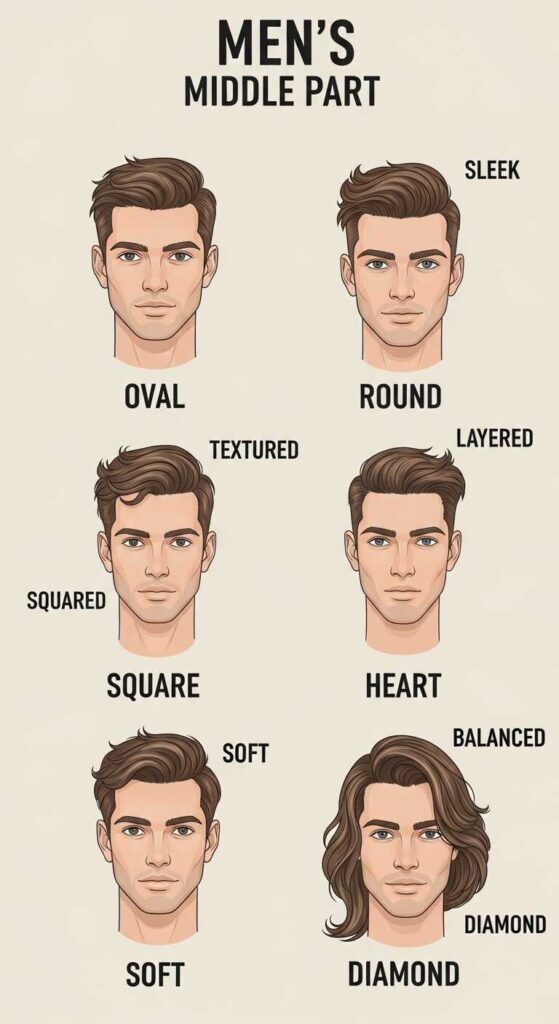 Choosing the Right Middle Part Hairstyle for Your Face Shape