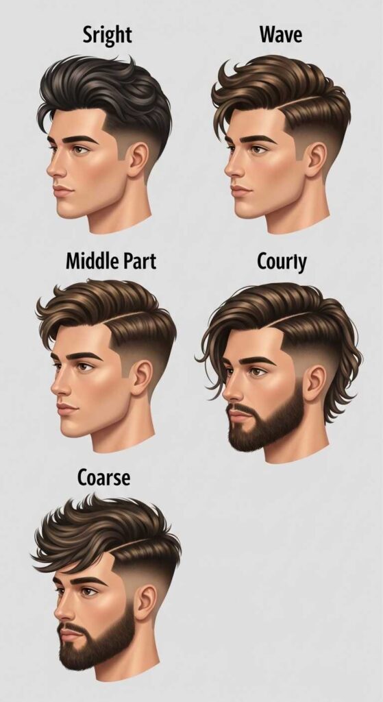 Hair Types and Middle Part Hairstyles