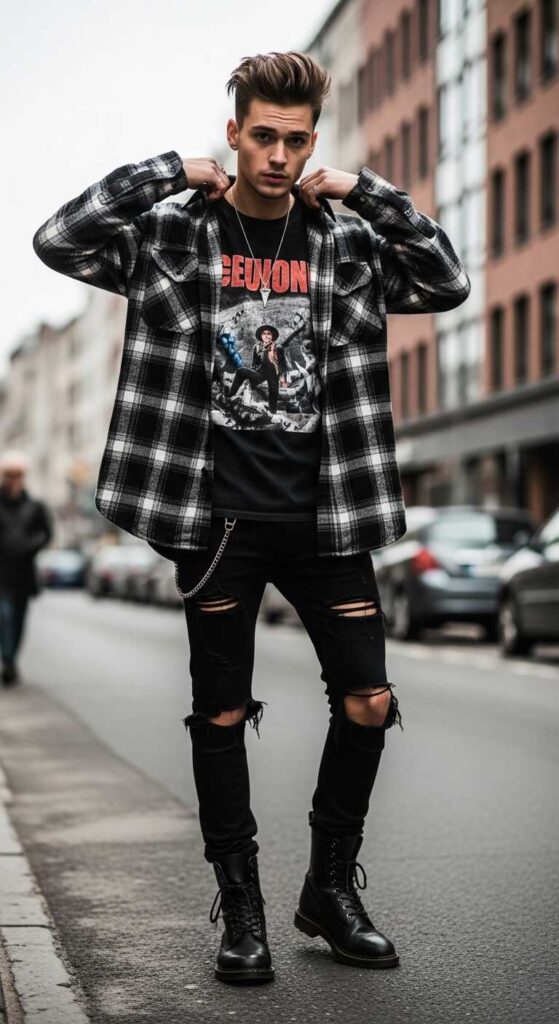 How to Style Grunge Male Outfits