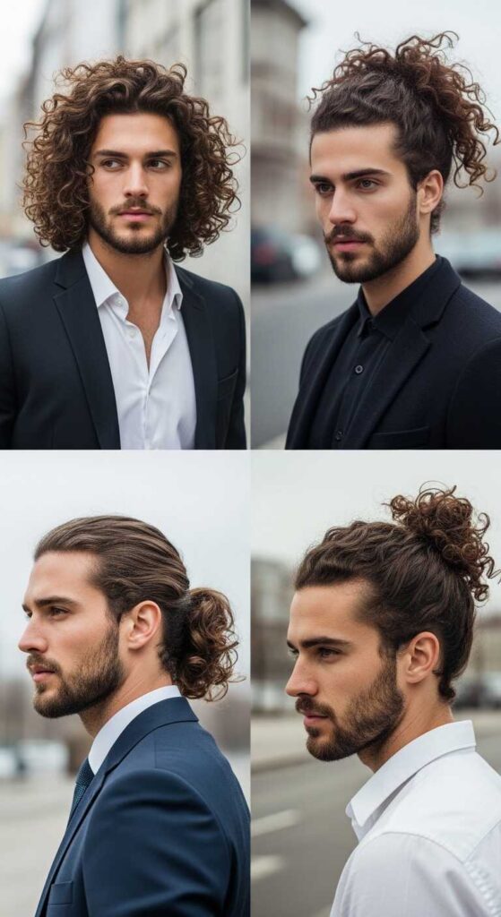 Styling Options for Long Curly Hair Men