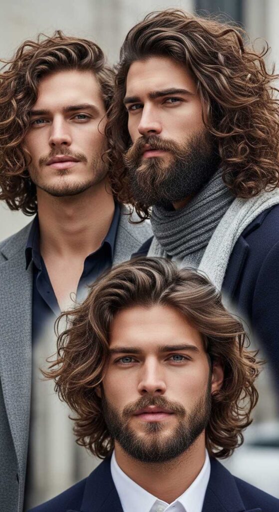 Long Curly Hair and Facial Hair