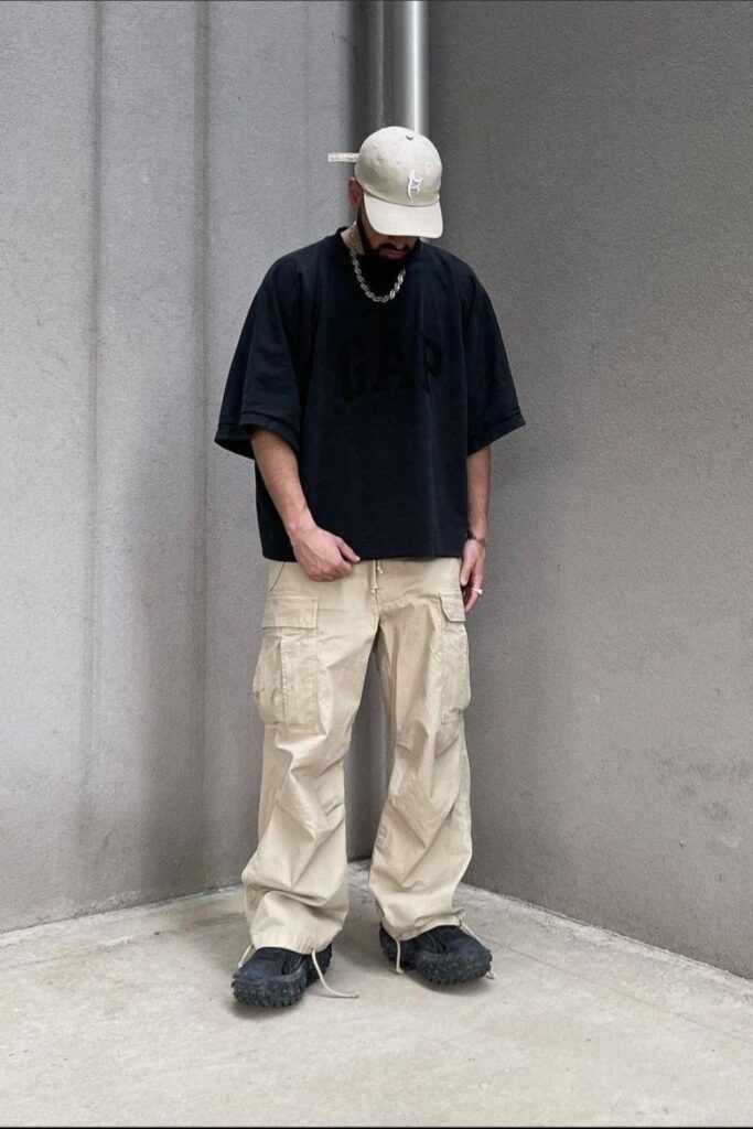 Best Shoes to Wear with Baggy Jeans Outfit Men Looks