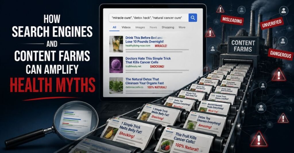 How Search Engines and Content Farms Can Amplify Health Myths